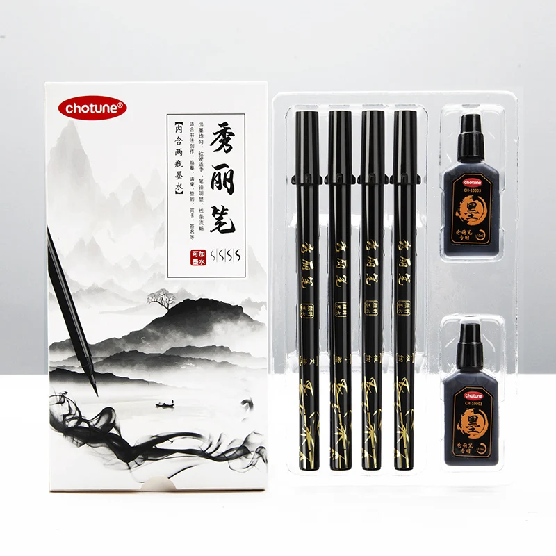Brush Lettering Pens Set Black - Fountain Pen Ink review and price