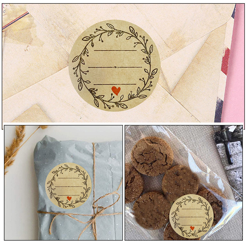 3 Rolls Kraft Paper Round Labe - Sticker Label Roll review and price